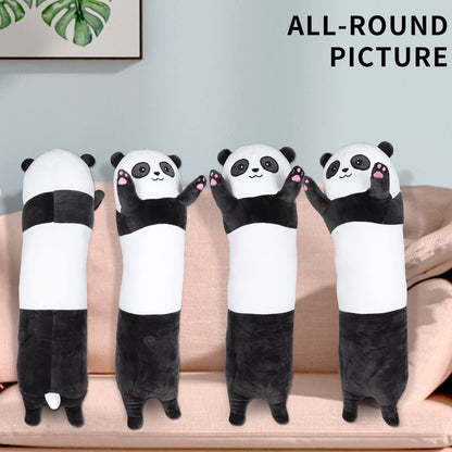 ROPELOK Panda Plush Body Throw Pillow, 35.4" Long Stuffed Animal Pillow, Kawaii Soft Panda Plush Toy for Kids Children Xmas Birthday Gifts