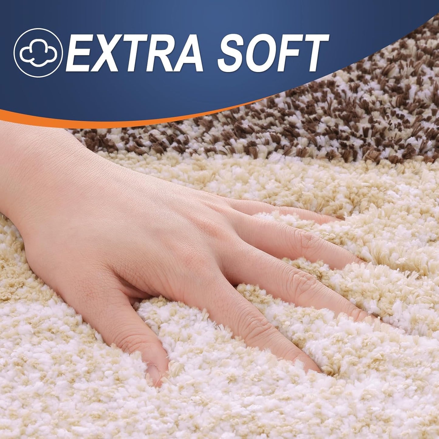 OLANLY Bathroom Rug Set - Soft Absorbent Microfiber Non-Slip Mats | Plush Shaggy, Brown (30"x20"+24"x16")
