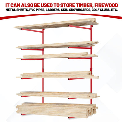 BBTO Wall Mount Bumper Stand, Auto Bumper Storage Rack, Load 200lbs/pair Arms for Workshop Body Repair Parts Storage Wood Lumber Store(66.14 H X 24.02 L,6 Place)