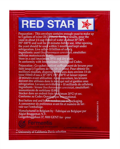 Wine Yeast Red Star Premier Classique Formerly Montrachet For Wine Making x10