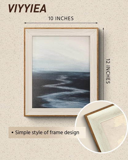 VIYYIEA Framed Wall Art - Abstract River Canvas Prints for Living Room | 12" x 10" Landscape Decor