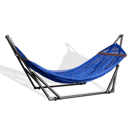 Best Home Fashion Portable Hammock with Collapsible Steel Stand, 450 lbs Capacity, No Tools Assembly, Carrying Bag Included, Perfect for Indoor Outdoor Backyard Patio Camping Beach, Navy