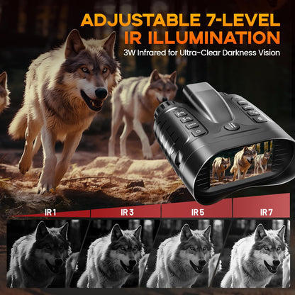 4K Night Vision Binoculars with Range Finder for Adults – Infrared Night Vision Goggles with 8× Zoom, 36MP Photo & 4K Video Recording – for Hunting, Camping, Wildlife & Home Security