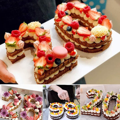 Ducodocu Silicone Cake Pans 3D Large Number Cake Mould Novelty Cake Tins DIY Baking Mold for Birthday Wedding Anniversary 10 inch Number of 2