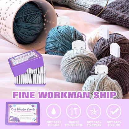 32 Pcs Knit Blocking Combs for Knitting, Crochet Blocking Pin, Short Knit Blockers Combs for Blocking Knitting Crochet Sewing Lace Needlework Projects Tool Device （White）