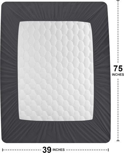 Utopia Bedding Waterproof Mattress Protector - Noiseless Quilted Twin Pad | Deep Pocket Fits Up to 16 Inches (Grey)