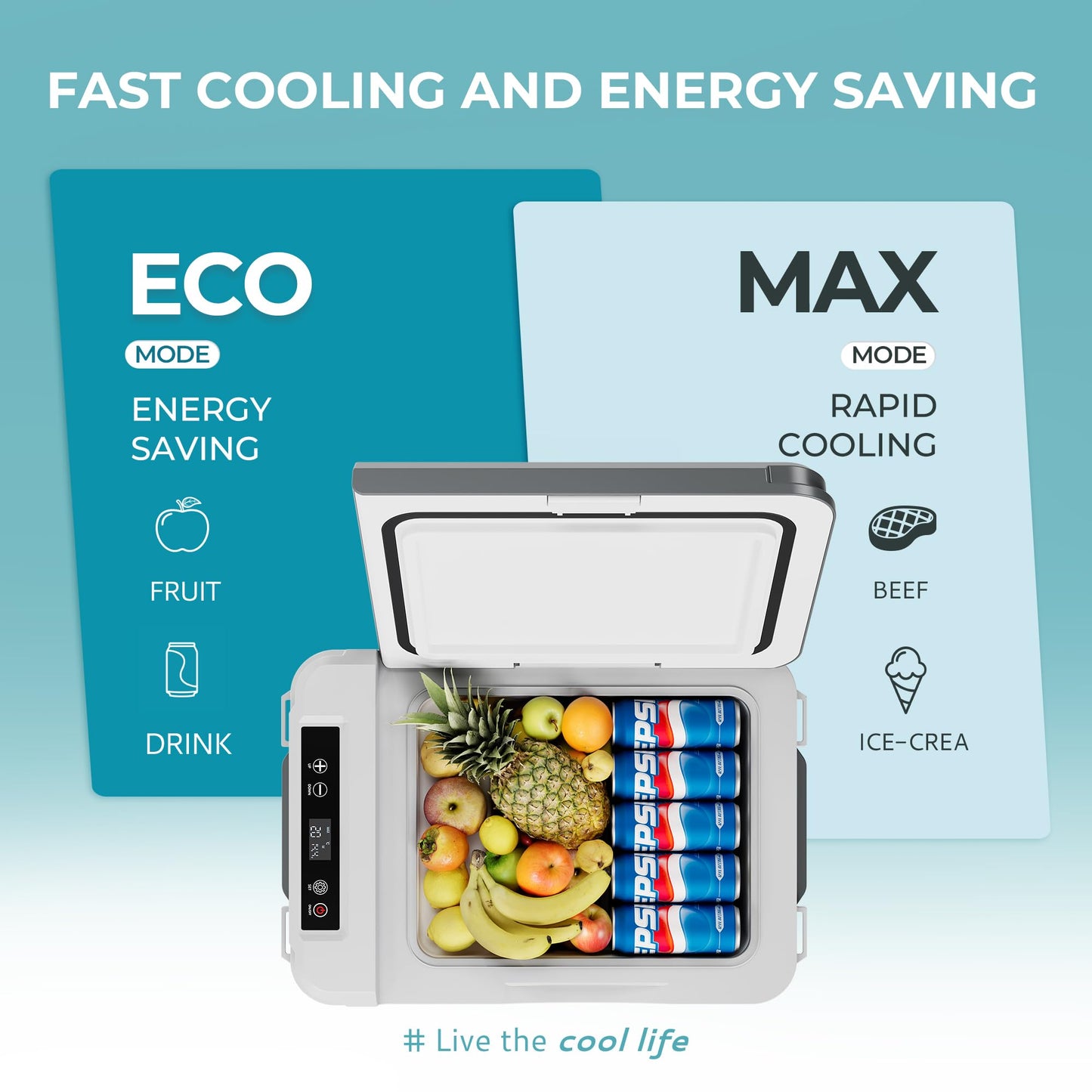 EUHOMY 12 Volt Refrigerator, 17 Quart (15L) Compressor Electric Cooler APP Control, Car Fridge 12/24V DC & 120-240V AC, Car Refrigerator -4℉~68℉, Portable Freezer for RV, Travel, Camping