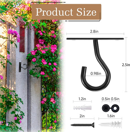 Skiennix Ceiling Hooks - 2.5-Inch Plant Hangers for Indoor/Outdoor Use | Durable Wall Hooks for Pots & Decor