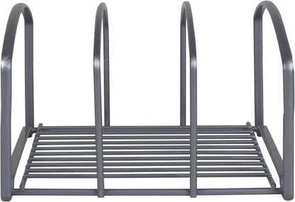 Deco Brothers Cookware Organizer Rack - 3-Slot Kitchen Cabinet Holder in Silver