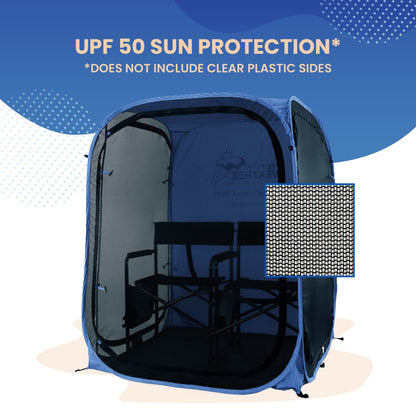 Under the Weather WeatherPod Tank MyPod™ Mesh 1-2 Person Pop-Up Screen Tent Pod - The Original Shark Tank - Keeps Out Bugs, Mosquitos with UPF 50 Sun Protection, Navy