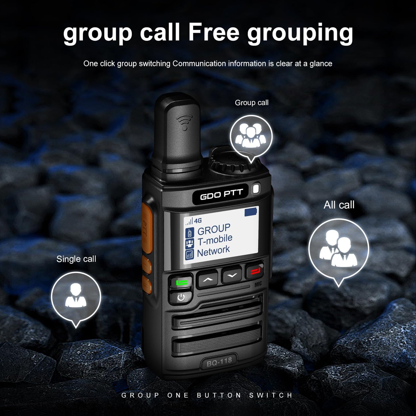 GODPTT Global Walkie Talkie【Free for Life】, Long Range Radio, Nationwide Unlimited Range, 4G LTE PoC Two-Way Radio, Stable Signal, Long Battery Life, Max Durability (2-Pack)
