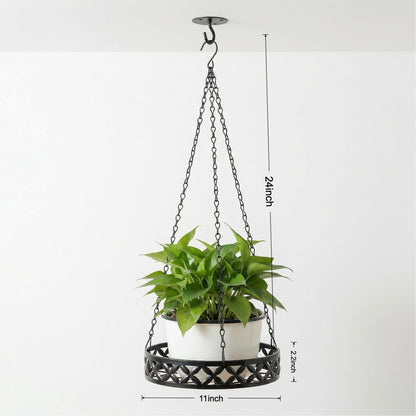 nclongshengsheng Hanging Planter with Metal Chain & Wall Hook, Stylish Indoor Outdoor Plant Hanger with 11 Inch Pot for Patio, Balcony, Porch Home Decor