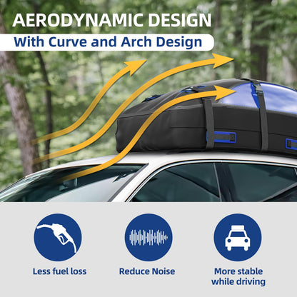 Asinking Car Rooftop Cargo Carrier Bag 20 Cubic Feet, 100% Waterproof Roof Bag Top Luggage Carrier for Any Vehicles with/without Rack Cross Bar, Includes Anti-Slip Mat +4 Door Hooks +Storage Bag +Lock