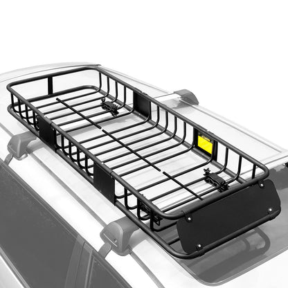 XCAR 64"x 23"x4" Skinny Roof Basket Cargo Carrier - Heavy Duty Steel Rooftop Cargo Rack - Automotive Top Mount Roof Racks for Car Truck SUV Luggage Camping Gear Storage Transport