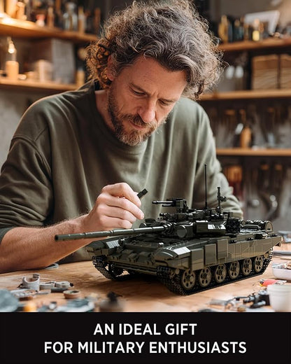 Nifeliz T-90A Military Tank Building Set for Adults Military Vehicle Model Set with Realistic Details Ideal for Army Collectors and Building Enthusiasts (2083 PCS NF10330)