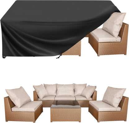 BALEINE Outdoor Furniture Covers - Heavy Duty Waterproof Oxford Table Cover | Black, 108"L x 82"W x 28"H
