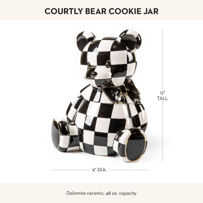 MACKENZIE-CHILDS Courtly Bear Cookie Jar, Cute Cookie Jar for Kitchen or Dining Room