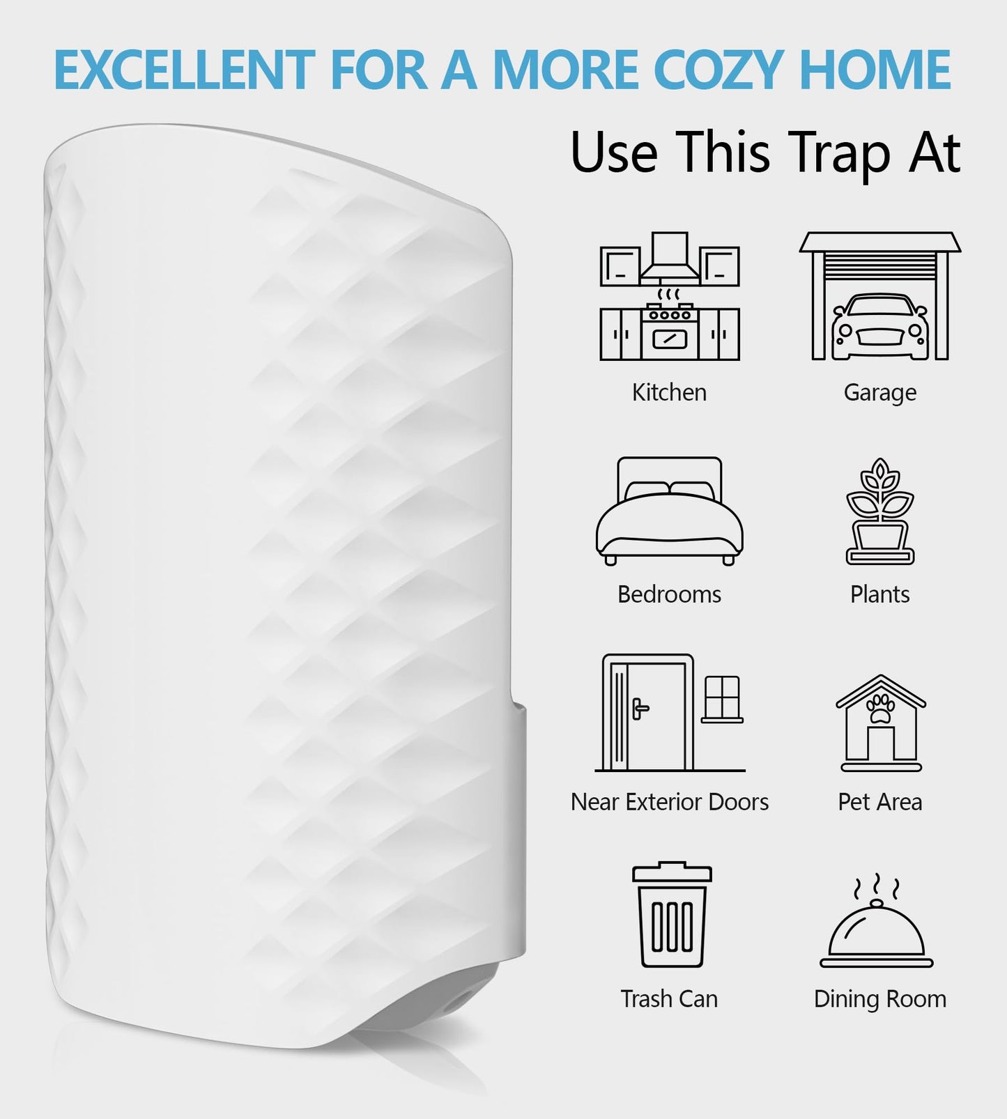 WowCatch Flying Insect Trap for Indoors, Bug Killer Light Trap for Fruit Flies, Gnats, Moths, and Houseflies, 2 Devices + 8 Refills, Best Fly Traps for Home, Kitchen, Bedroom, Plant Area, Garages
