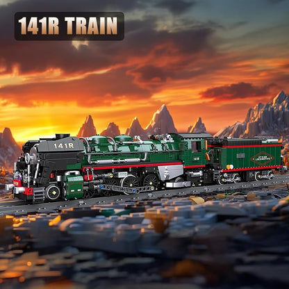 NUTCRACKER 141R Vintage Steam Train Building Blocks Set Classic Train Model Building Kit Construction Brick Education Learning Toys Birthday Gift for Adult Boys Teenagers 14+ (1782 Pieces)