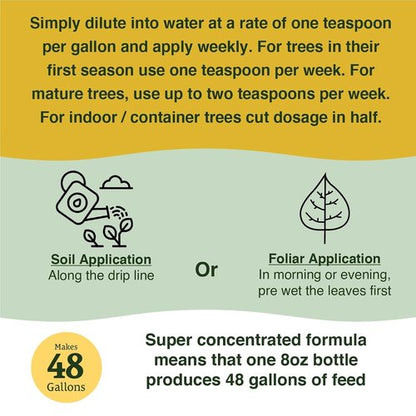 Farmer's Secret Citrus Tree Booster Fertilizer - Super Concentrated Formula for All Citrus Trees - 8oz