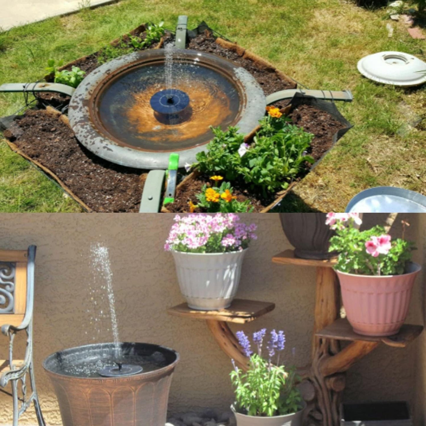 Skiennix Solar Fountain - Solar Powered Bird Bath Pump with 4 Nozzles | 1.4W Outdoor Water Feature for Garden & Pond