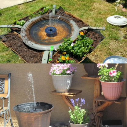 Skiennix Solar Fountain - Solar Powered Bird Bath Pump with 4 Nozzles | 1.4W Outdoor Water Feature for Garden & Pond