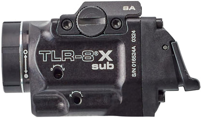 Streamlight 69419 TLR-8 X sub 500-Lumen Rail-Mounted Tactical Weapon Light with Integrated Red Aiming Laser Exclusively for Springfield Armory Hellcat Only, Black