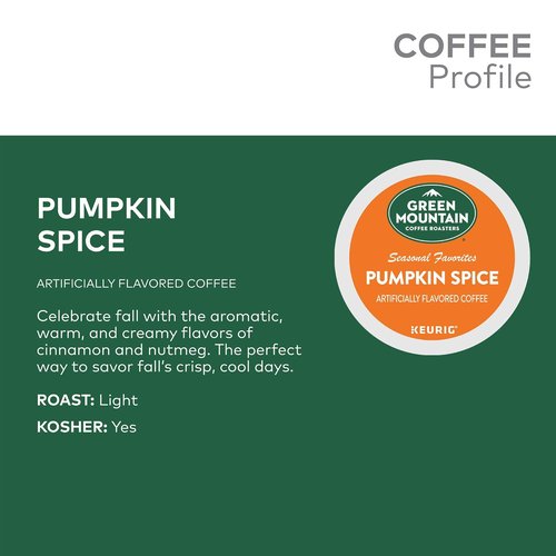 Green Mountain Coffee Roasters Pumpkin Spice Coffee Pods - Seasonal Flavor, 72 Count