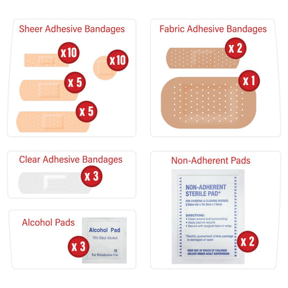 DecorRack 4200 Piece First Aid Kit, 100 Individual Boxes of 42 Items Each, First Aid Kits for Minor Cuts, Scrapes, Travel, Car, Home, Work, Field Trips or Camping (4200pcs, 100 Pack)