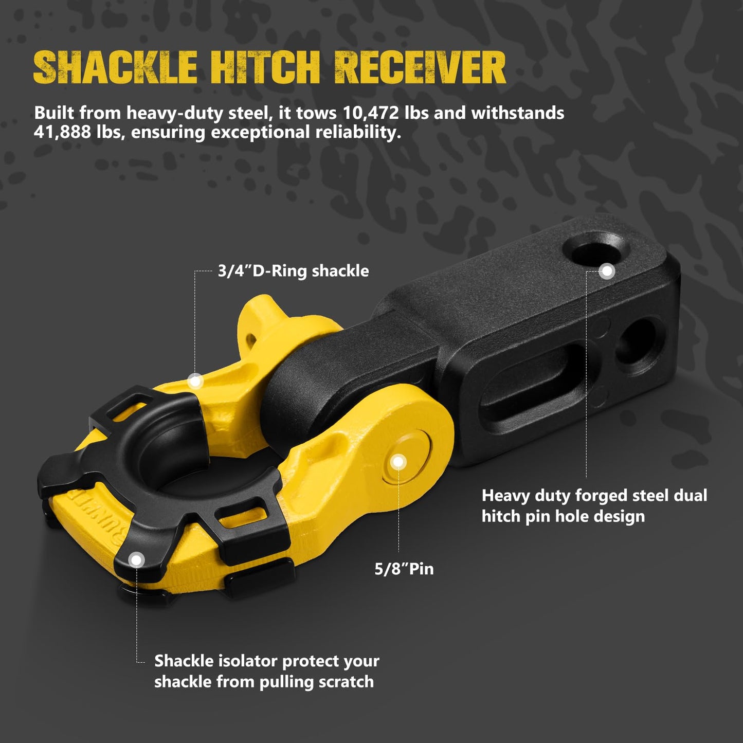BUNKER INDUST Recovery Kit, 1"×30ft Kinetic Recovery Rope + 2 Soft Shackles + Recovery Ring+ Shackle Hitch Receiver + Winch Dampener+ Gloves+ Carry Bag, Off Road 4x4 Recovery Gear Winch Accessories