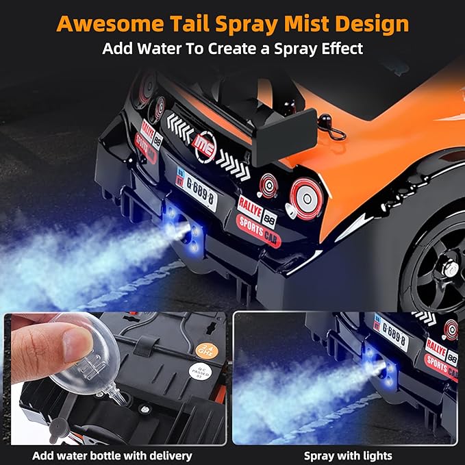 RC Drift Car Drifting RC Car 2.4GHz 1:16 Remote Control Cars 4WD High Speed Racing Vehicle with LED Lights Two Batteries and Drifting Tires Racing Sport Toy Cars for Adults Boys Girls Kids
