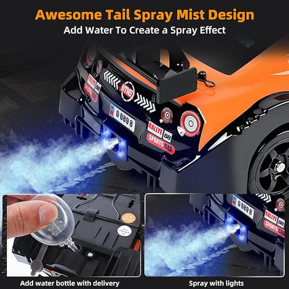RC Drift Car Drifting RC Car 2.4GHz 1:16 Remote Control Cars 4WD High Speed Racing Vehicle with LED Lights Two Batteries and Drifting Tires Racing Sport Toy Cars for Adults Boys Girls Kids