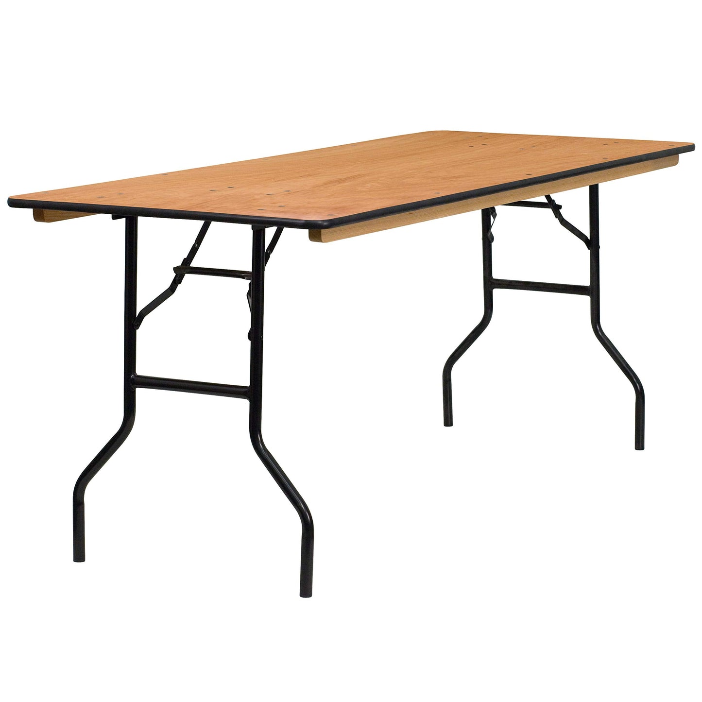 Flash Furniture Gael 6' Wood Folding Training and Event Table, Rectangular Folding Training Table with Smooth Clear Coated Finished Top, Natural
