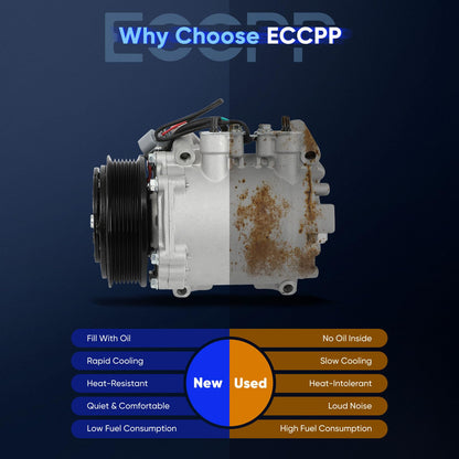 ECCPP AC Compressor for Acura TSX 2.4L 2004-2008 AC Compressor with Clutch Rapid Cooling