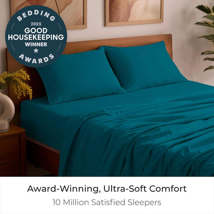 Mellanni Full Sheets Set - Iconic Collection Luxury Bedding - Extra Soft, Cooling, Stain Resistant (Teal)