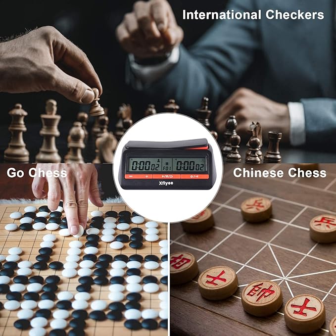 [2023 New] Xflyee Chess Clock - Digital Chess Timer Available for Portable Timer for Board Games and Chess with Bonus and Delayed Countdown Function