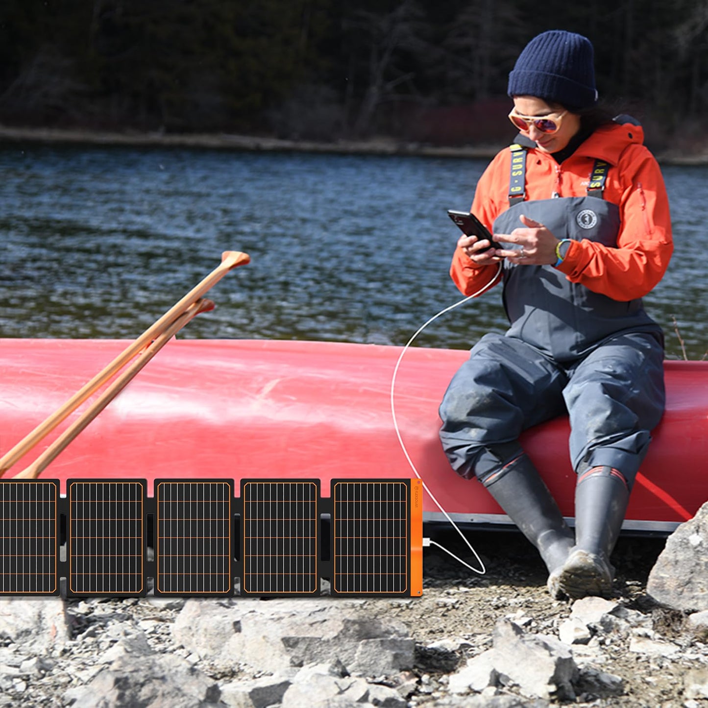FlexSolar 2PCS 60W Portable Solar Panels Chargers with PD3.0 USB-C,QC3.0 USB-A and DC Outputs Foldable IP67 Waterproof Power Emergency Camping for Small Power Station Generator,Phones, Power Banks