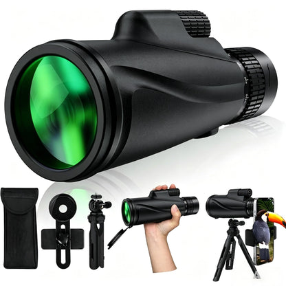 Monocular-Telescope 80x100 High Powered Monoculars High Definition for Adults High Powered with Smartphone Adapter Telescope Bird Watching Travel Camping Hiking