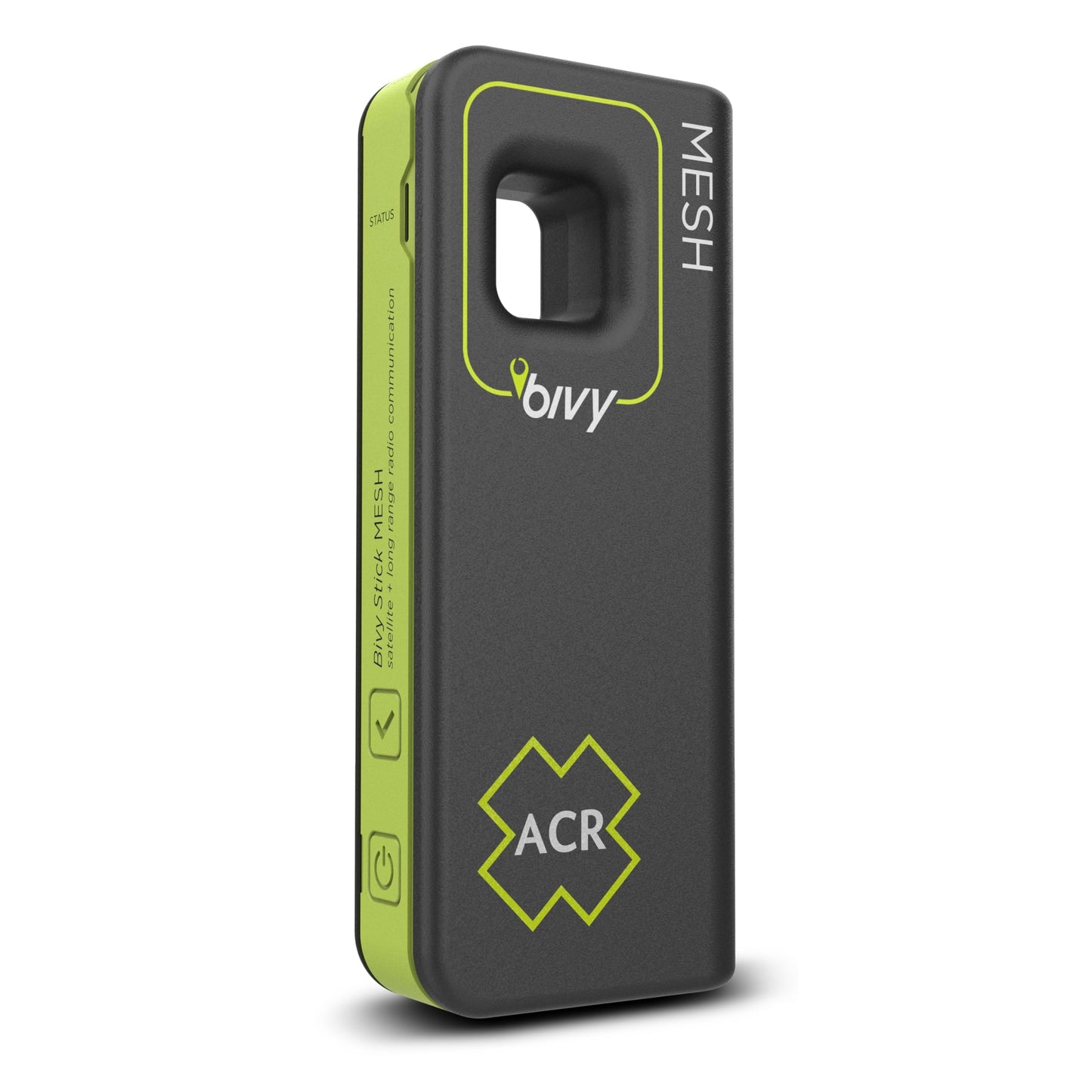 ACR Bivy Stick MESH Satellite Communicator - Dual-Mode LoRa®-Enabled Mesh & Global Iridium Coverage, Two-Way SMS, GPS Tracker, Group Messaging, SOS Emergency with 24hr Reserve Battery - iOS/Android