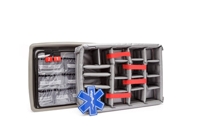 NANUK 940 Waterproof EMS/EMT Empty Hard Case with Dual-Compartment Lid Organizer and Padded Dividers – First Aid Organizer for Trauma Kits & IP67 Dustproof, Impact-Resistant – Black