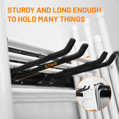 Wallmaster Garage Storage Organizer - Heavy Duty Wall Mount Tool Rack with 6 Adjustable Hooks | 48-Inch, 450lb Capacity