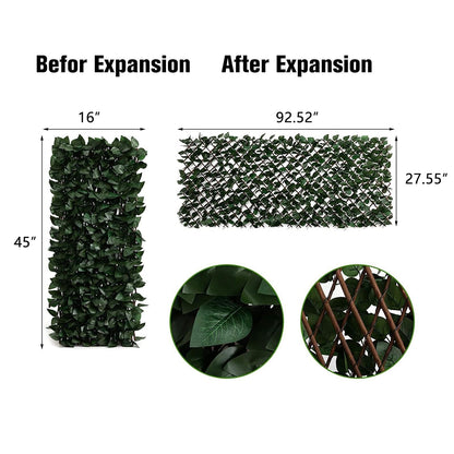 DOEWORKS Expandable Fence Privacy Screen for Balcony Patio Outdoor, 4PCS Faux Ivy Fencing Panel for Backdrop Garden Backyard Home Decorations
