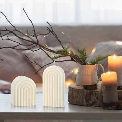 Roowest 2 Pcs Arch Shaped Aesthetic Candles Goddess Cool Soy Wax Trendy Female Women Scented Candle Decorative for Home Table