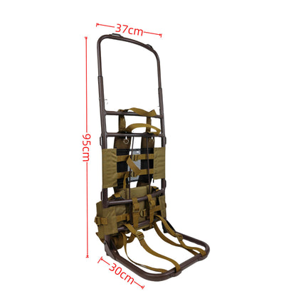 ZRSCHYG Hunting External Pack Frame with Rain Cover, Adjustable Straps, External Frame Backpack for Heavy Loads - Hunting, Backpacking, Tactical Use (khaki)