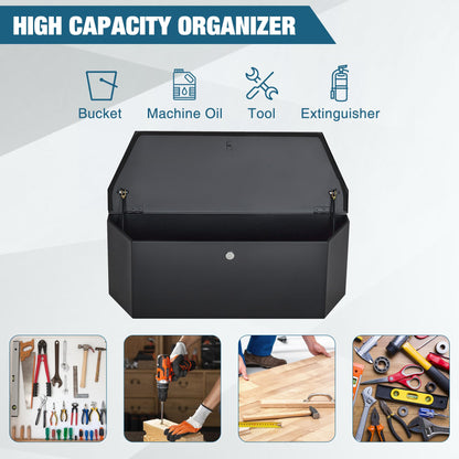 EliteEdge 36 Inch Trailer Tongue Box Trailer Toolbox for Storage, Utility Trailer Tool Box for Truck, Pickup, RV, Trailer with Lock - Black (Steel)