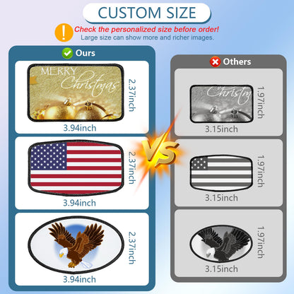 iFForce 60 PCs Sublimation Blanks Patches - 4 Shapes Large Iron-on Patch with Black Border - Exquisite Fabric Patches for DIY Hats Backpack T-Shirt Project (Mixed)
