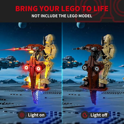 BRIKSMAX Light Kit for Lego-75428 Battle Droid with STAP -Led Lighting Compatible with Lego Star Wars Building Set- Not Include Model Set