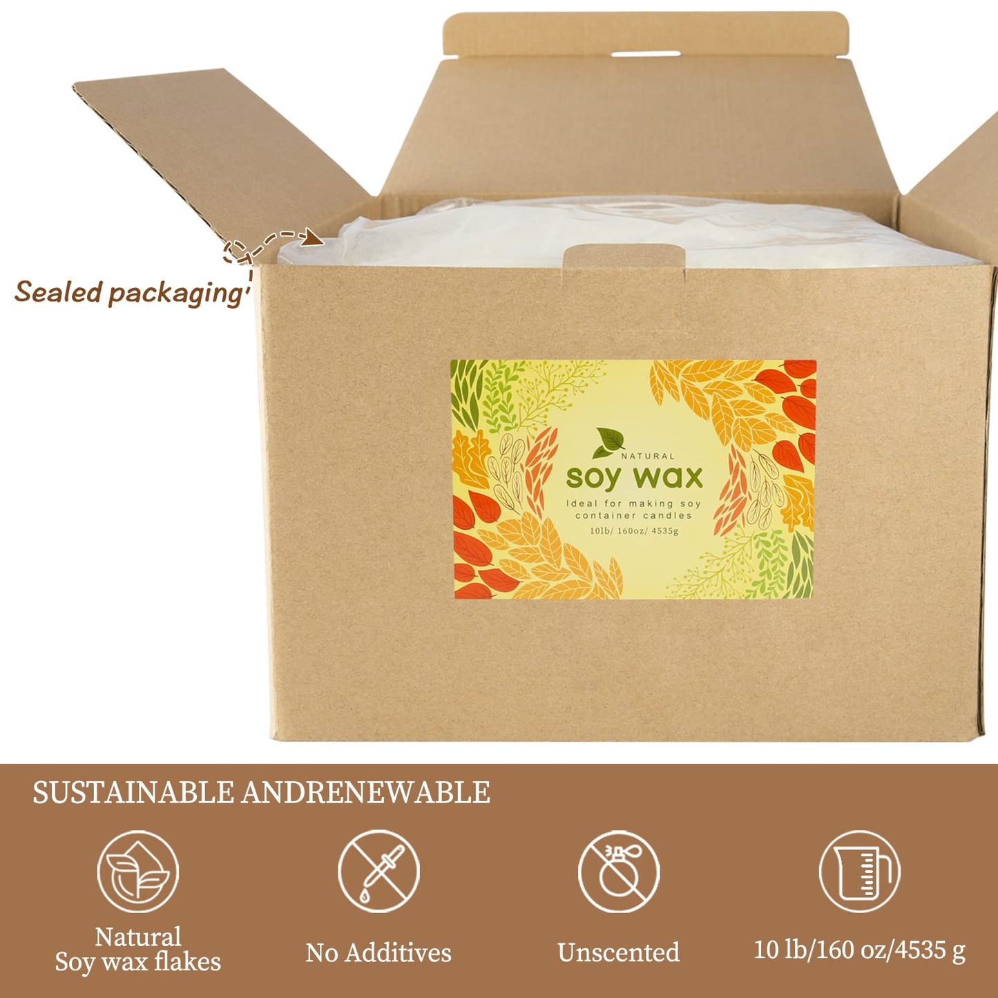CLTNIKET 10 lb Soy Wax DIY Candle （Flakes & Soft）,Natural Soy Wax Candle