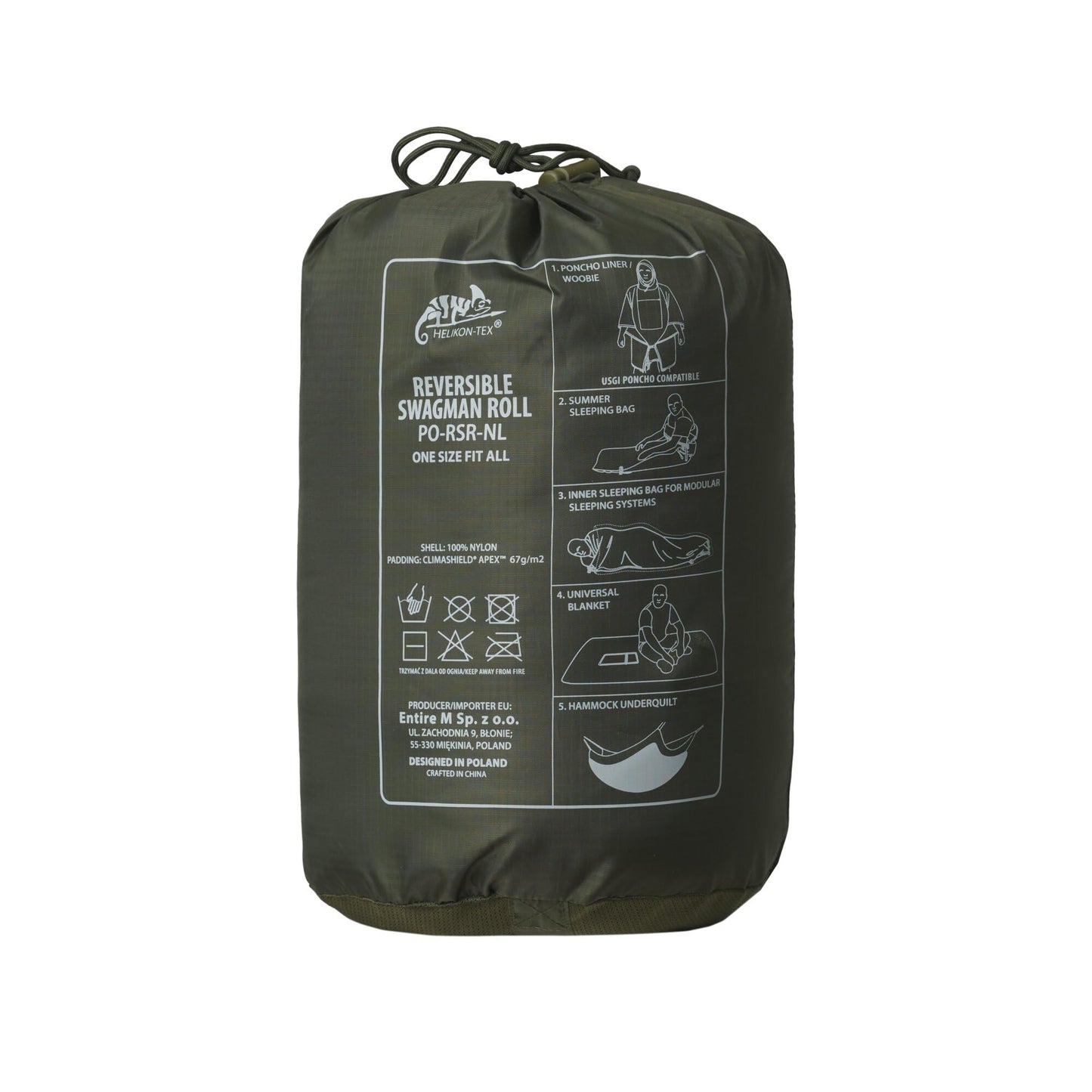 Helikon-Tex Swagman Roll – Mitchell Camo Leaf/Mitchell Camo Clouds Multi-Purpose Military Poncho, Woobie Blanket, Sleeping Bag & Emergency Jacket