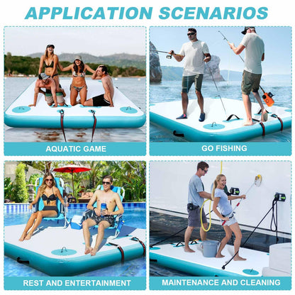 VOFiTNY Inflatable Floating Dock with Electric Air Pump for Inflatable